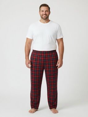 Preswick & Moore Red and Black Plaid Men's Jogger Pants